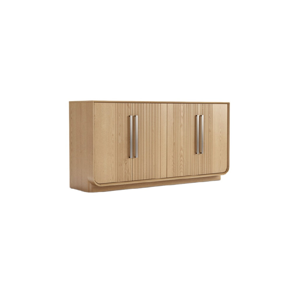 Modern Minimalist Wooden Sideboard with Sleek Handles